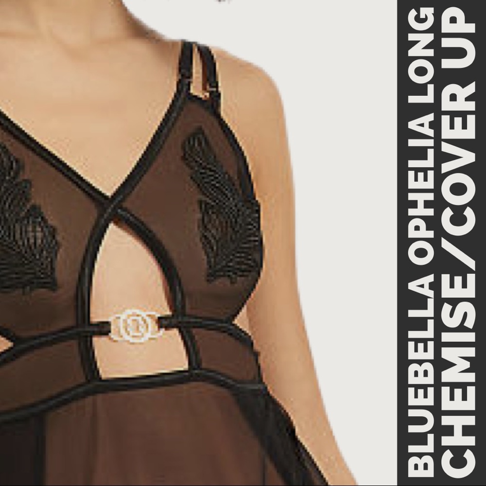 Bluebella Long Black Chemise/Cover-up